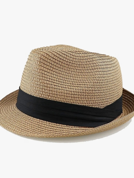 No Brand Other - Kids Brown Straw Fedora Hat